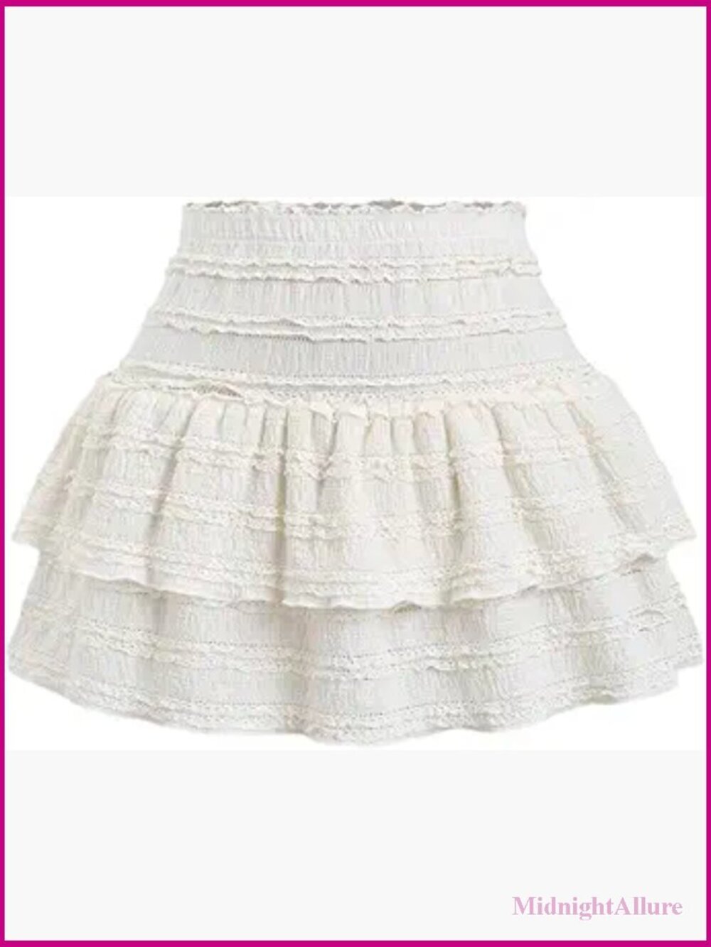 Textured Lace Layered Ruffle Mini Skirt High Waist Y2k Cake Skirt